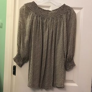 theory silk off shoulder top